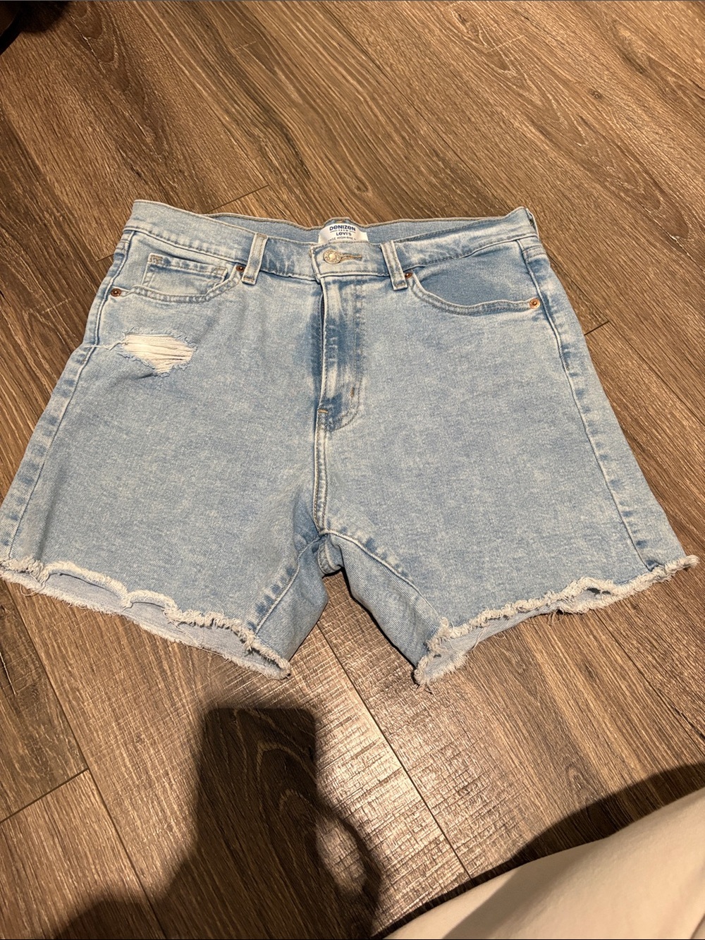 Denizen from Levi's Light Wash Distressed Denim Shorts